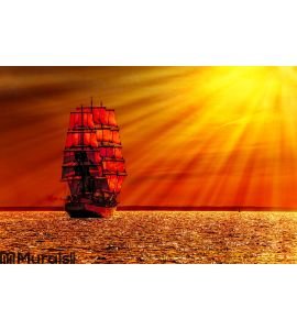 Sailing ship on the sea Wall Mural Wall art Wall decor