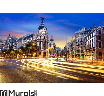 Madrid city center, Gran Vis Spain Wall Mural Wall art Wall decor