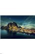 Fishing hut at spring sunset - Reine, Lofoten islands Wall Mural Wall art Wall decor