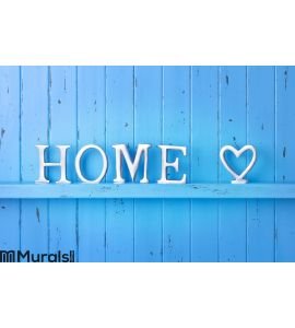 Home Love Blue Background Wall Mural Wall art Wall decor