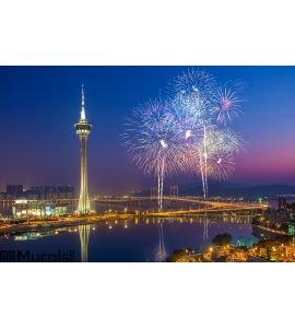 Macau Fireworks China Wall Mural