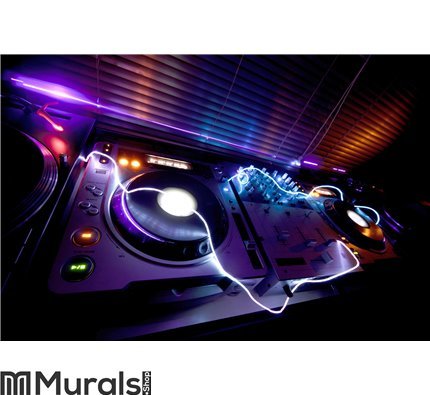 Glowing DJ Equipment Wall Mural Wall art Wall decor