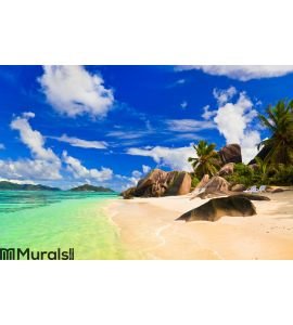 Beach Source d'Argent at Seychelles Wall Mural Wall art Wall decor