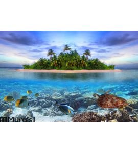 Tropical island of Maldives Wall Mural