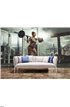 Woman lifting barbell with weight in gym Wall Mural Wall Tapestry tapestries