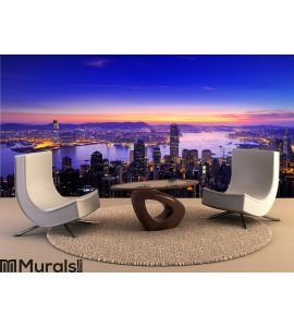 Sunrise of Victoria Harbour , Hong Kong Wall Mural Wall art Wall decor