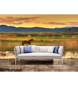 Horse in landscape Wall Mural Wall Tapestry tapestries