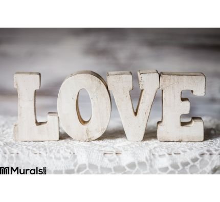 Love Wooden Letters Wall Mural, Wooden Words For Wall Decor