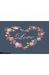 Vintage Floral Heart Wall Mural Wall art Wall decor