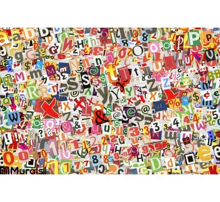 Colorful Letters Collage Wall Mural - Colorful Wall Art Letters