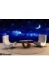 Starry Sky Half Moon Scenic Cloudscape Wall Mural Wall Tapestry tapestries