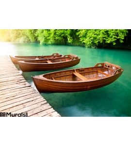 Wooden Boats Wall Mural Wall art Wall decor