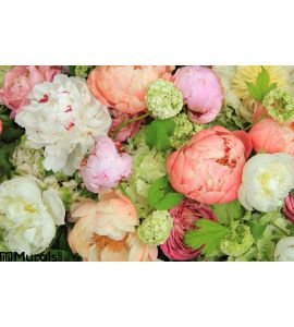 Peonies Wedding Arrangement Wall Mural