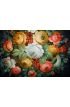 Black Tray Painted Floral Patterns Wall Mural Wall Tapestry tapestries