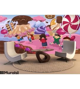 Kids Playing in a Dessert Land Wall Mural Wall art Wall decor