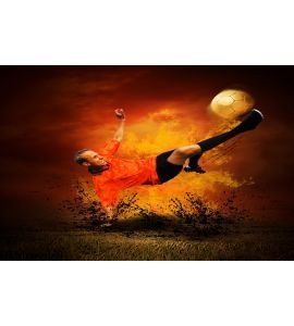 Footballer Fires Wall Mural Wall Tapestry tapestries