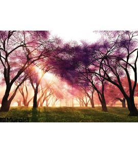 Cherry Blossoms Japanese Garden 3D render Wall Mural