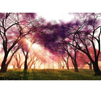 Cherry Blossoms Japanese Garden 3D render Wall Mural Wall Tapestry tapestries