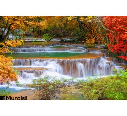 Waterfall Deep Rain Forest Jungle Huay Mae Kamin Waterfall I Wall Mural Wall Tapestry tapestries