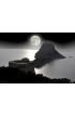 Lonely Tourist Looking Full Moon Sea Wall Mural Wall Tapestry tapestries