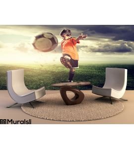 Talented Soccer Child Wall Mural Wall Tapestry tapestries