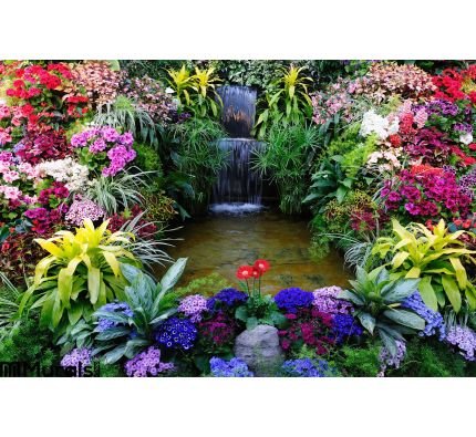 Flowers Waterfall Wall Mural Wall Tapestry tapestries