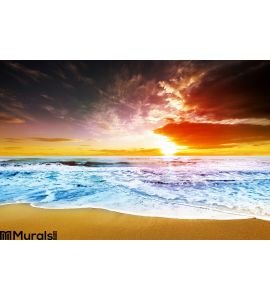 Sunset Beach Wall Mural Wall Tapestry tapestries