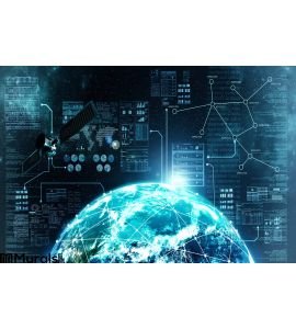 Internet Connection Outer Space Wall Mural Wall Tapestry tapestries