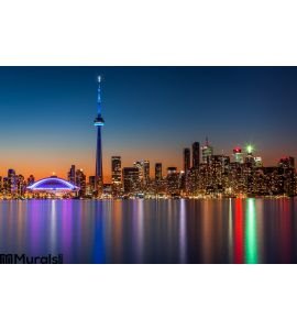 Toronto Skyline Dusk Wall Mural Wall Tapestry tapestries