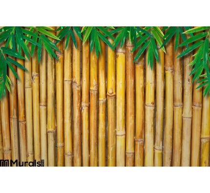 Background Bamboo Fence Bamboo Leaves Wall Mural Wall Tapestry tapestries