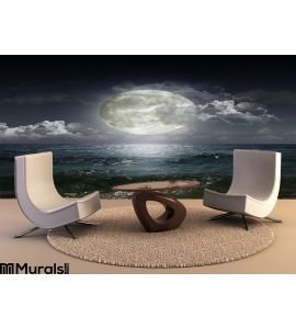 Moon Reflecting Lake Wall Mural Wall art Wall decor