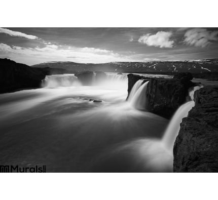 Godafoss Waterfalls Iceland Bw Wall Mural Wall art Wall decor