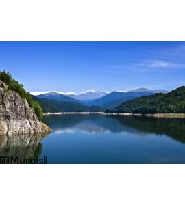 Mountains and lake Wall Mural