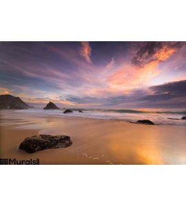 Adraga Beach Sunset Wall Mural Wall art Wall decor