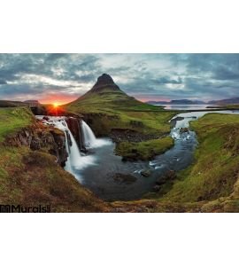 Iceland Landscape Spring Panorama Sunset Wall Mural Wall art Wall decor