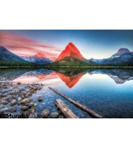 Swiftcurrent Lake Dawn Wall Mural Wall art Wall decor