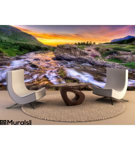 Swiftcurrent Creek Dawn Wall Mural Wall art Wall decor