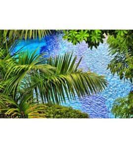 Background Palm Branches Wall Mural Wall art Wall decor