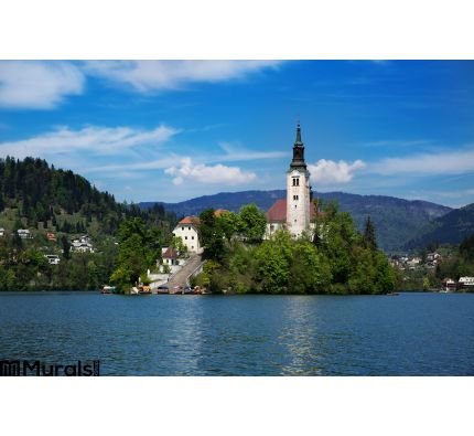 Amazing View Bled Lake Springtime Summertime Slovenia Wall Mural Wall art Wall decor