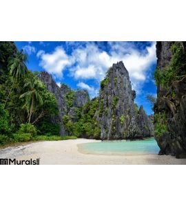 Beautiful wild beach among the rocks of El Nido.Philippines Wall Mural