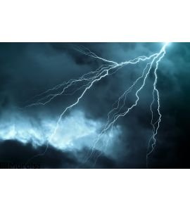 Lightning Wall Mural Wall art Wall decor