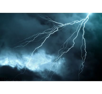 Lightning Wall Mural Wall art Wall decor