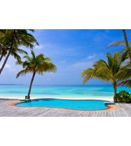 Pool Tropical Beach Wall Mural Wall art Wall decor