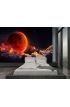 Moon Eclipse Planet Red Blood Wall Mural Wall art Wall decor