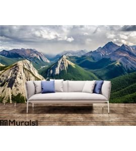 Mountain range landscape view in Jasper Wall Mural Wall art Wall decor