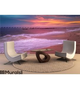 Seaside sunset with colorful cloud Wall Mural Wall art Wall decor