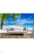 Hammock between palm trees on tropical beach Wall Mural Wall art Wall decor