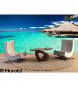 Villas on the tropical beach Wall Mural Wall Tapestry tapestries