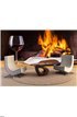 Red wine and book at cozy fireplace Wall Mural Wall Tapestry tapestries
