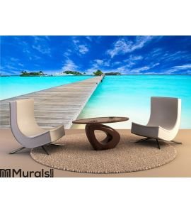 Amazing island and pristine beach in Maldives Wall Mural Wall art Wall decor